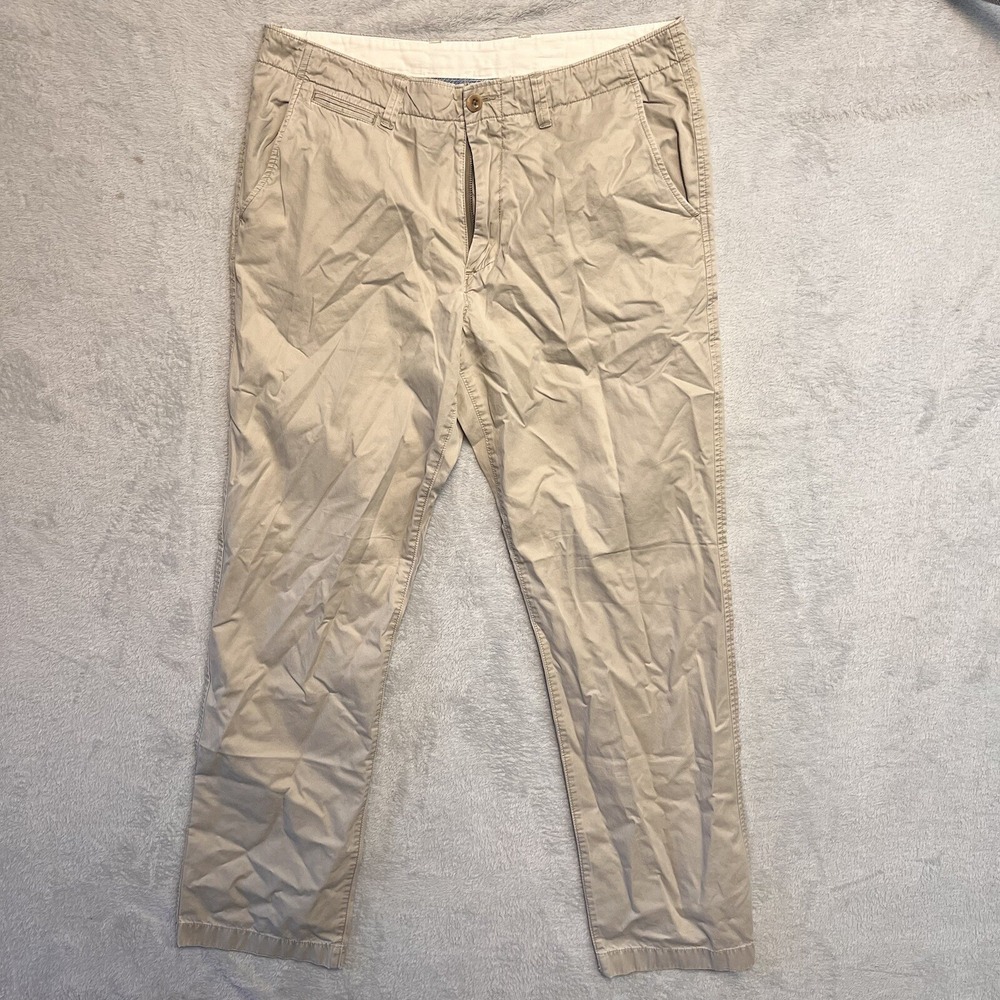 J.Crew Mens Tan Khaki Chino Pants 100% Cotton‎ 34W 34L RN77388
